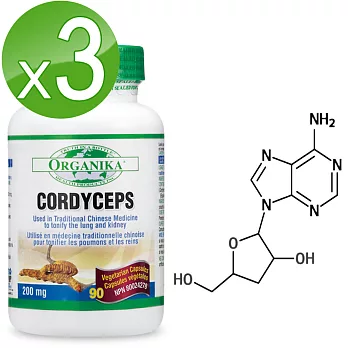 【Organika優格康】即期良品 冬蟲夏草全素膠囊 (90顆) 超值3入組 效期至2016.5