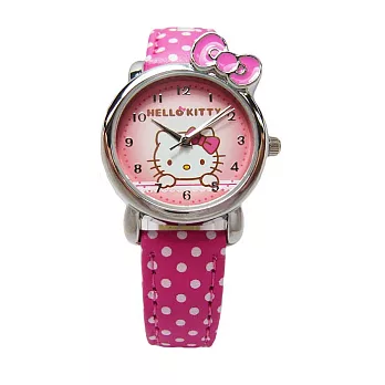Hello Kitty 可愛俏皮蝴蝶結第二波時尚造型腕錶-紅色-KT012LWPR-1