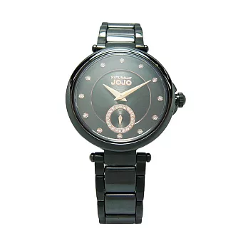 NATURALLY JOJO 晶鑽曲線美時尚陶瓷優質腕錶-黑-JO96892-88F