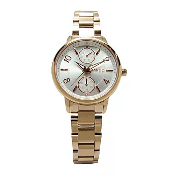 MANGO 美學高標準時尚女性優質腕錶-玫瑰金-MA6676L-13R