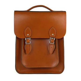 【The Leather Satchel Co.】英國原裝手工牛皮經典後揹包 手提包 後背包 多功能兩用包 精湛工藝 新款磁釦設計方便開啟(倫敦棕)