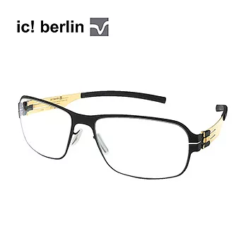 【ic!berlin 光學眼鏡】德國薄鋼-黑/金(124-BOLLESTR-BLACK/MATT GOLD)