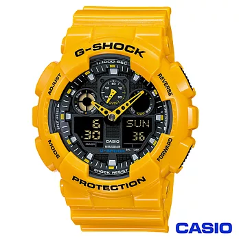 CASIO卡西歐 G-SHOCK變形金剛潮流運動錶-黃 GA-100A-9A