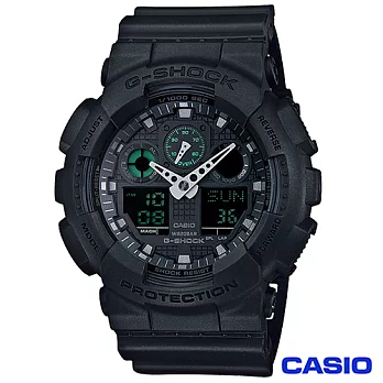 CASIO卡西歐 G-SHOCK街頭玩酷超人氣型男雙顯運動錶 GA-100MB-1A