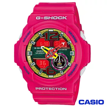 CASIO卡西歐 G-SHOCK超人氣指針數位運動雙顯錶-潮流粉 GA-310-4A