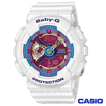 CASIO卡西歐 BABY-G少女時代立體多層次甜美運動雙顯錶 BA-112-7A