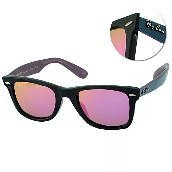 【Ray Ban】太陽眼鏡 WAYFARER系列(黑-水銀紫#RB-2140F-1174/4T)