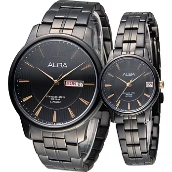 ALBA 雅柏 日系經典時尚對錶 VJ43-X029K VJ32-X260K 黑