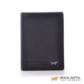 BRAUN BUFFEL‧德國小金牛 - 皇家系列3卡細緻皮紋名片夾 -黑色