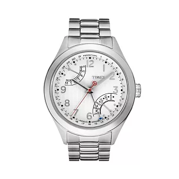 【TIMEX 】天美時 Intelligent 智慧系列萬年曆錶盤腕錶 (白面/不鏽鋼錶帶 TXT2N506)