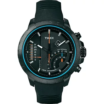 【TIMEX 】天美時 Intelligent 智慧系列飛返碼錶腕錶 (黑面黑殼/藍/黑帶 TXT2P272)