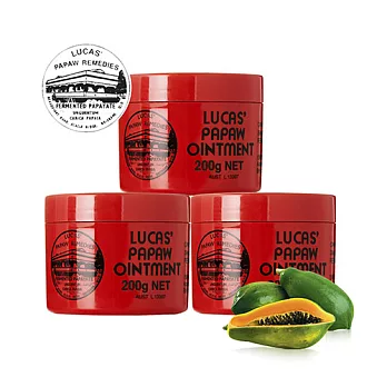 澳洲木瓜霜 Lucas Papaw Ointment 原裝進口正貨 (200g/瓶，共3入)