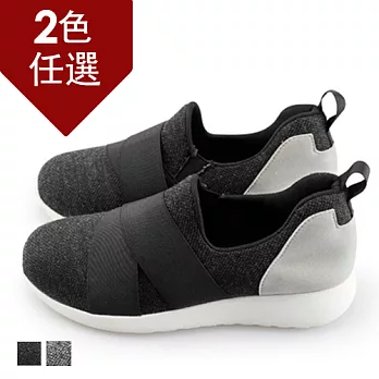 FUFA MIT 繃帶潮流休閒懶人鞋 (FA108)-共2色23黑色