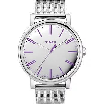 【TIMEX 】天美時絕佳工藝時尚復刻系列腕錶 (銀面/不鏽鋼米蘭帶 TXT2N792)