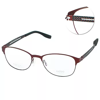 【odbo】光學眼鏡 雙色無螺絲一體延展款(黑紅 #1370-C35)