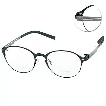 【odbo】光學眼鏡 復古圓框無螺絲一體延展款(氣質黑 #1170-C13)