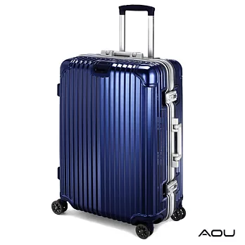 AOU 絕美時尚系列 29吋全面強化德國PC材料專利行李箱 (爵士藍) 90-025A