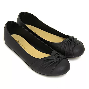 【Pretty】簡約舒適平底包鞋23.5黑色