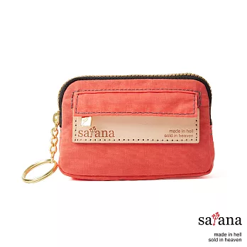 satana - Soldier 輕巧拉鍊鑰匙包/零錢包 - 珊瑚紅