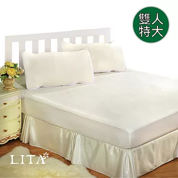 LITA麗塔 100%防水透氣《床包式保潔墊 - 雙人特大(6X7)》