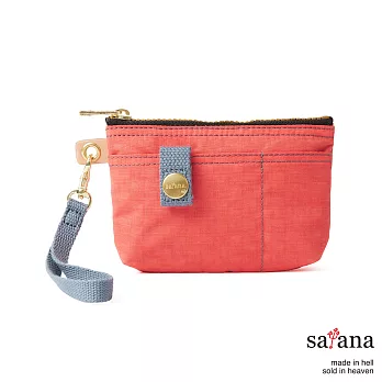 satana - 實用拉鍊化妝包/零錢包 -珊瑚紅