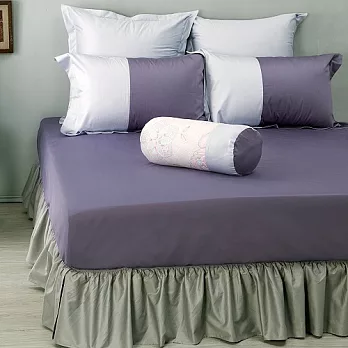 LITA麗塔 波隆那-紫色303織精梳棉床包枕套三件式-雙人特大