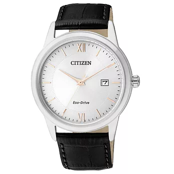 CITIZEN 紳士氣度展現經典時尚優質腕錶-羅馬刻度+銀框-AW1236-11A