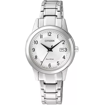 CITIZEN 淑女氣質展現經典時尚優質腕錶-銀+數字-FE1081-59B