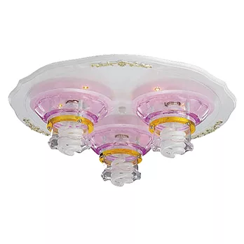 雕紋造型吸頂燈 粉紅色 三顆燈燈座FT-33165