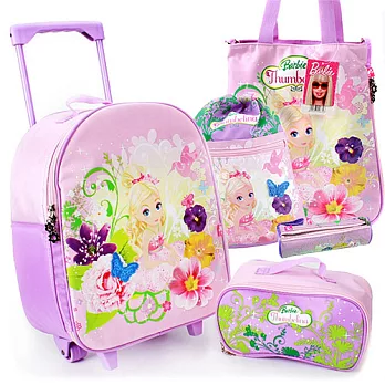 芭比Barbie 拇指公主行李拉桿箱提袋組