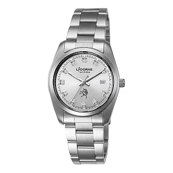 【LICORNE】恩萃 Entrée 簡約時尚設計都市鑽石腕錶 (銀白 LT083BWWS-1)