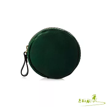 【手感的秀】頂級植鞣革馬卡龍小圓餅零錢包(4色)蓊翠綠