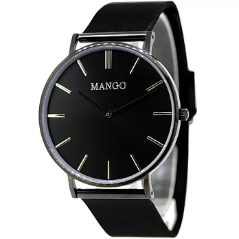 MANGO悠遊都會慢活米蘭錶-黑