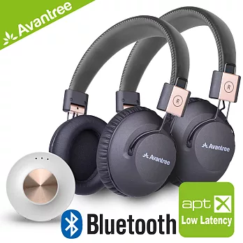 Avantree Priva音樂藍牙一對二發射器+Audition Pro無線NFC耳罩式耳機x2
