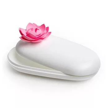 QUALY 石上蓮花-置物盒(白+粉紅)