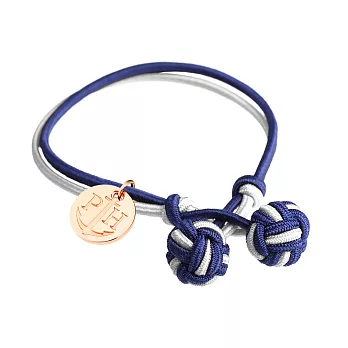 PAUL HEWITT 德國出品 Knotbracelet 藍白雙色 繩結手環XS/S-玫瑰金吊牌