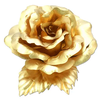 鹿港窯-立體金箔花-黃金玫瑰-胸花(精緻禮盒)