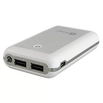 【i-Gear】9000mAh LED雙USB行動電源(白)-加贈絨布收納袋