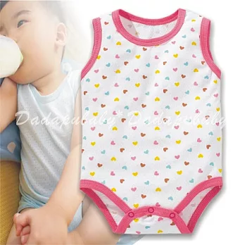 無袖包屁衣 洞洞背心哈衣 涼夏 純棉 透氣 無袖 內搭 內衣 汗衫 包屁衣 連身衣6M玫紅無袖包屁衣