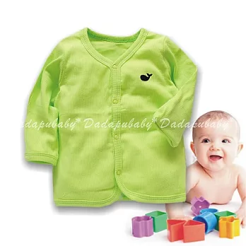 小童純棉外套 護手小外套 新生兒 前扣 長袖 螺紋 色織 軟綿 護手 包手 反摺袖3M亮綠