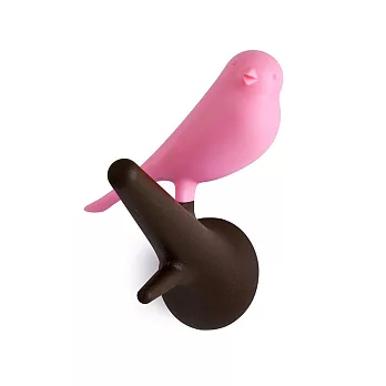 QUALY 雀兒掛鉤(咖樹枝+粉紅鳥)