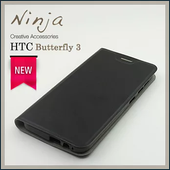【東京御用Ninja】HTC Butterfly 3經典瘋馬紋保護皮套（黑色）