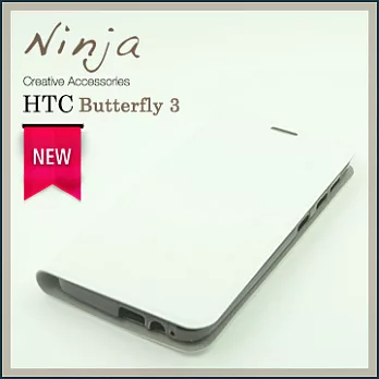 【東京御用Ninja】HTC Butterfly 3經典瘋馬紋保護皮套（白色）