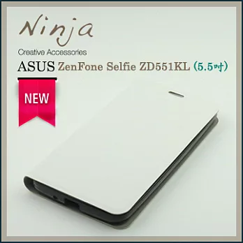 【東京御用Ninja】ASUS ZenFone Selfie ZD551KL經典瘋馬紋保護皮套（白色）