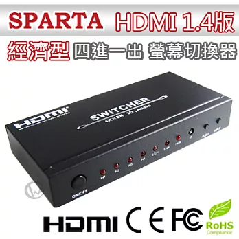SPARTA 四進一出HDMI 1.4版 經濟型 螢幕切換器 [H401V]H401V