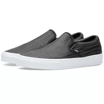 【U】VANS - Emboss Weave Slip-On 皮革編織休閒鞋(女款)22.5 - 黑色