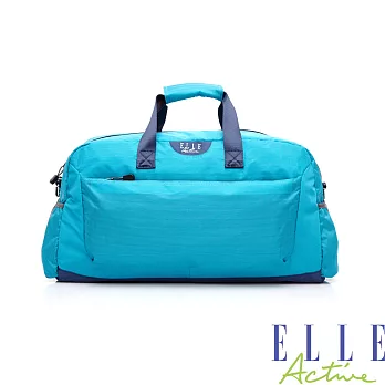 ELLE- ACTIVE-城市遊蹤-格紋系列-行李袋(大)-淺藍色