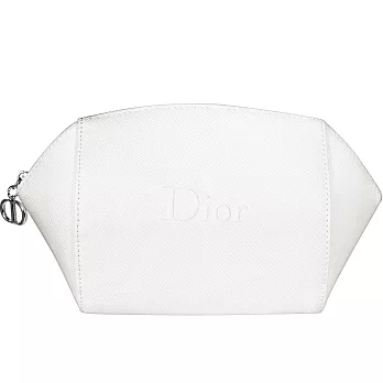 Dior 迪奧 米白浮雕Logo美妝包