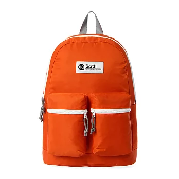 韓國包袋品牌 THE EARTH - NYLON 2-POCKET BACKPACK (Orange) 基本系列 防潑水尼龍後背包 (橘)