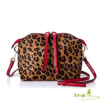 【手感的秀】韓國馬毛皮斑紋斜背包(4色)紅豹紋